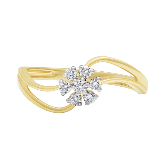 Aukera - Floral Split Shank Diamond Ring