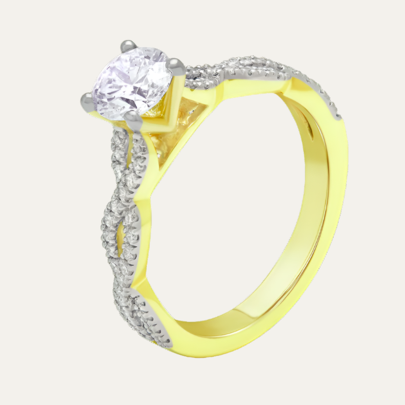 Aukera - Braided Shank Solitaire Ring