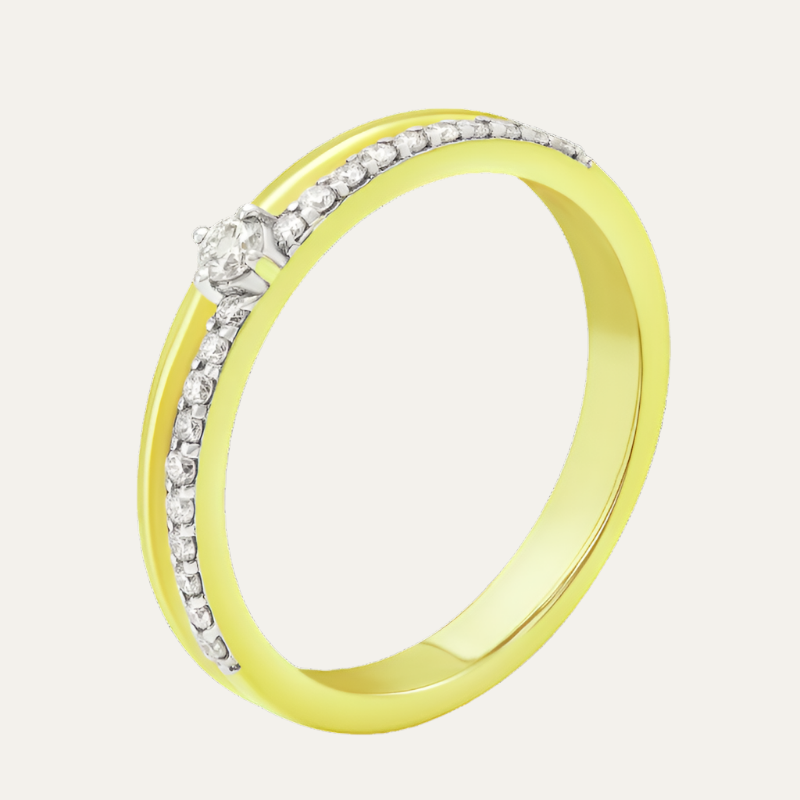 Aukera - Dual Band Solitaire Ring