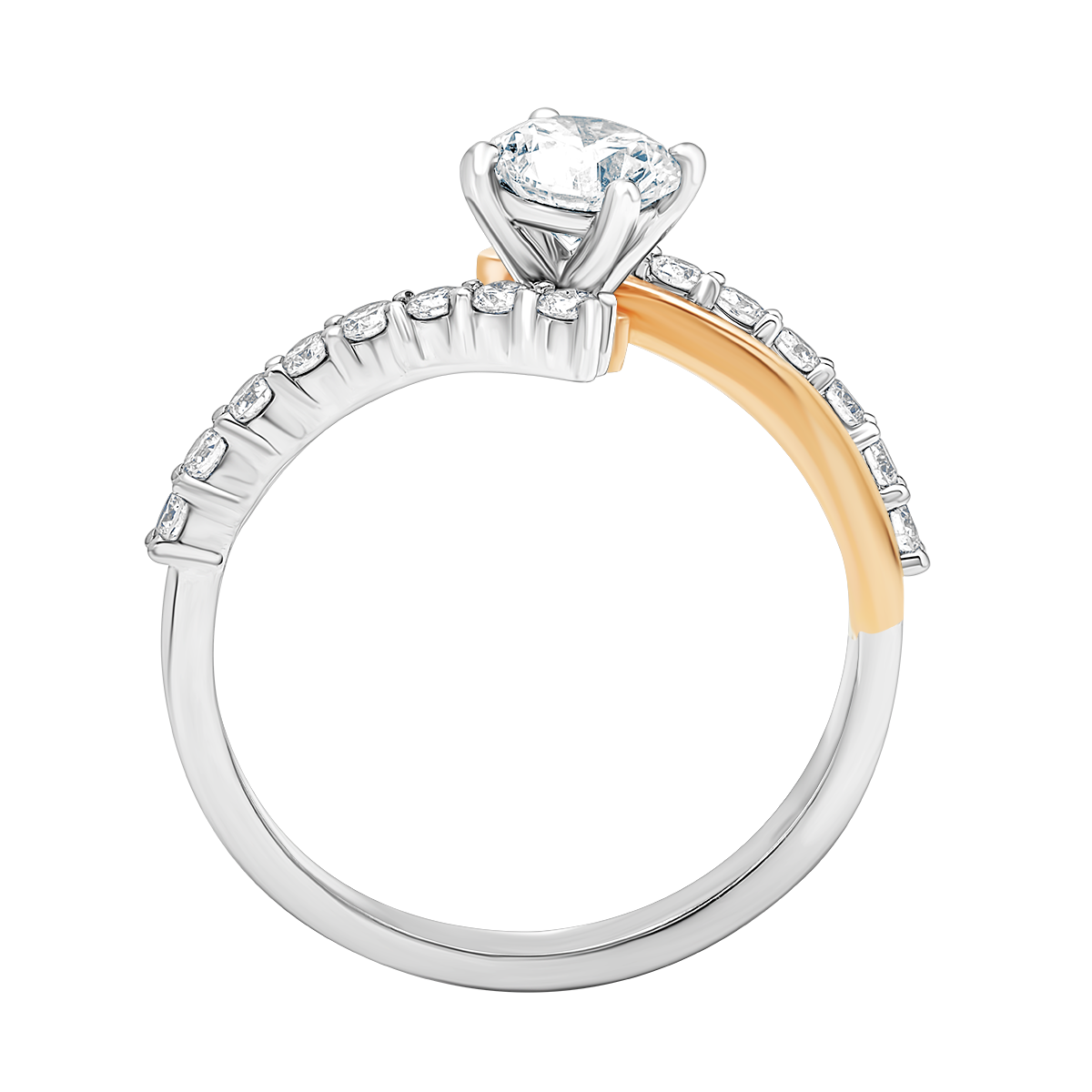 Aukera - Elegance Two-Tone Shank Ring