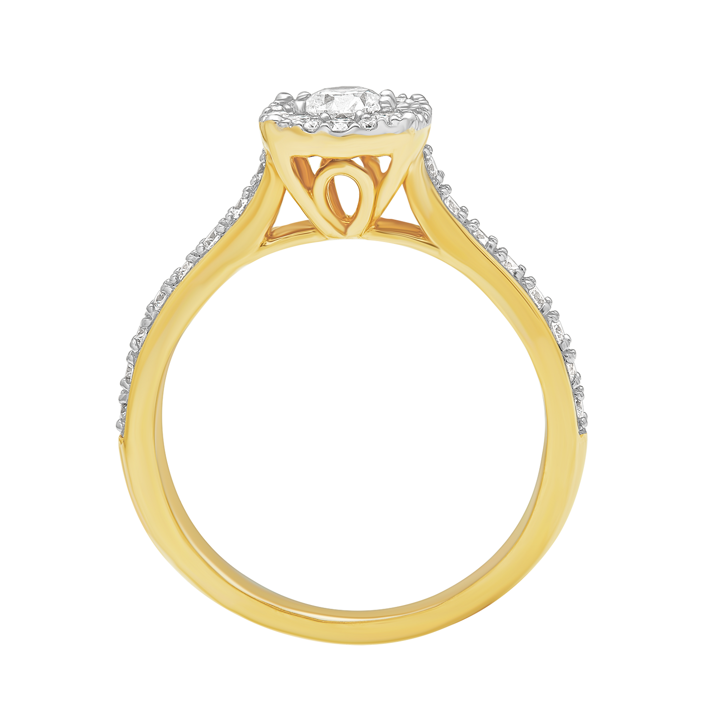 Aukera - Halo Brilliance Solitaire Ring