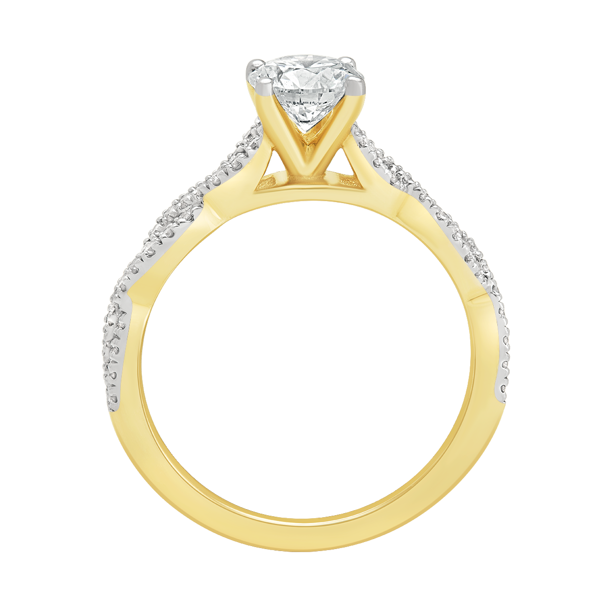 Aukera - Braided Shank Solitaire Ring