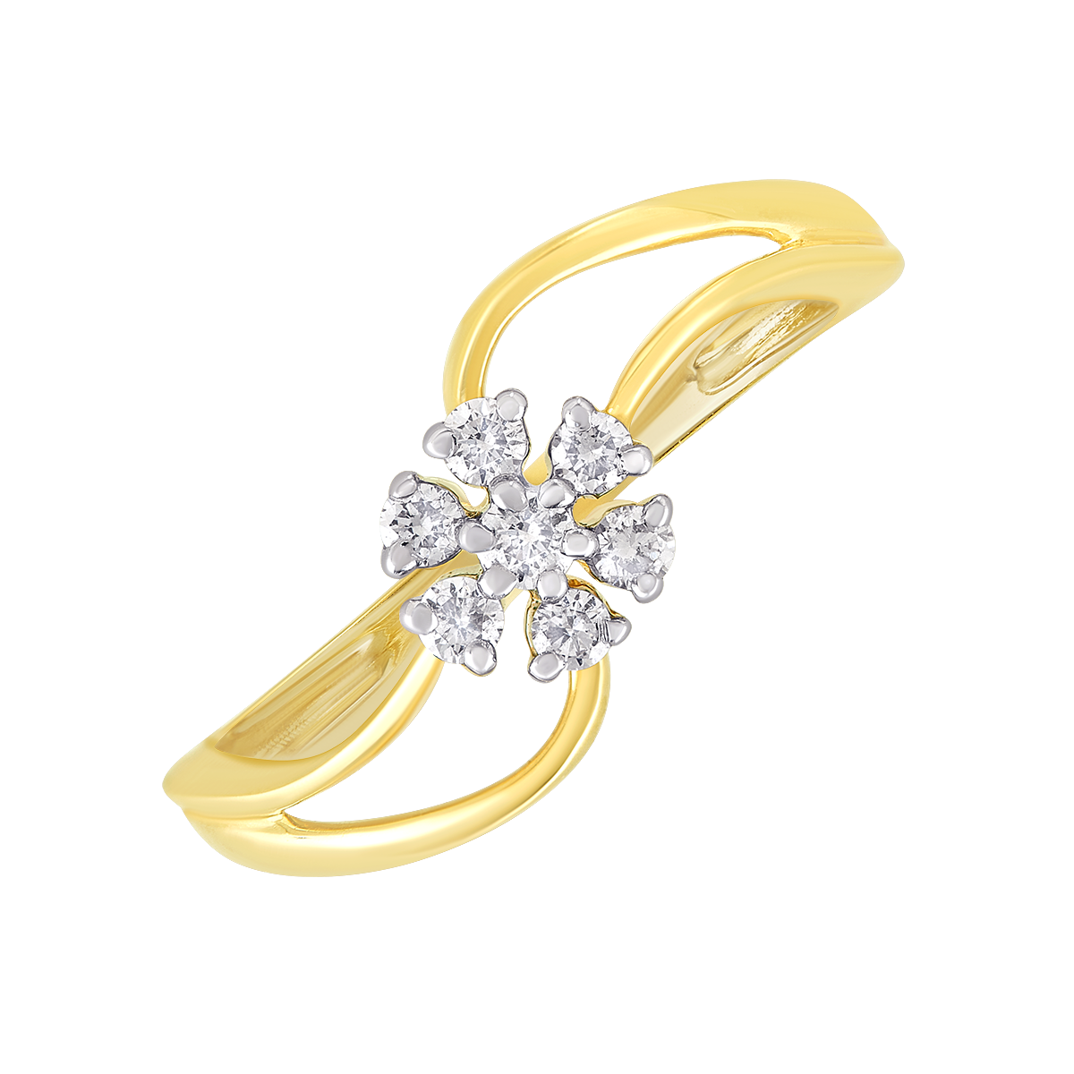 Aukera - Floral Split Shank Diamond Ring