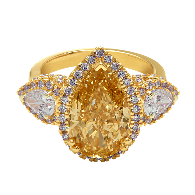 Aukera – Champagne Heartline Pear Ring