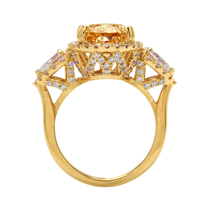 Aukera – Champagne Heartline Pear Ring