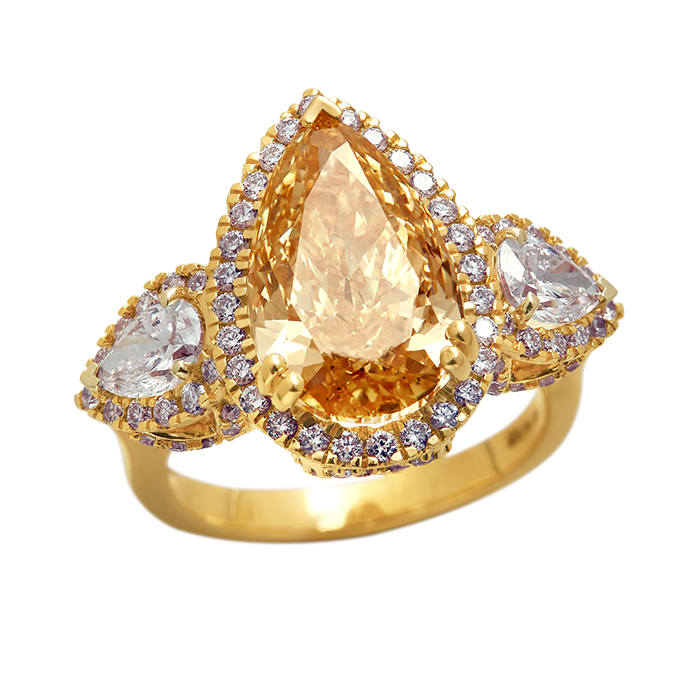 Aukera – Champagne Heartline Pear Ring