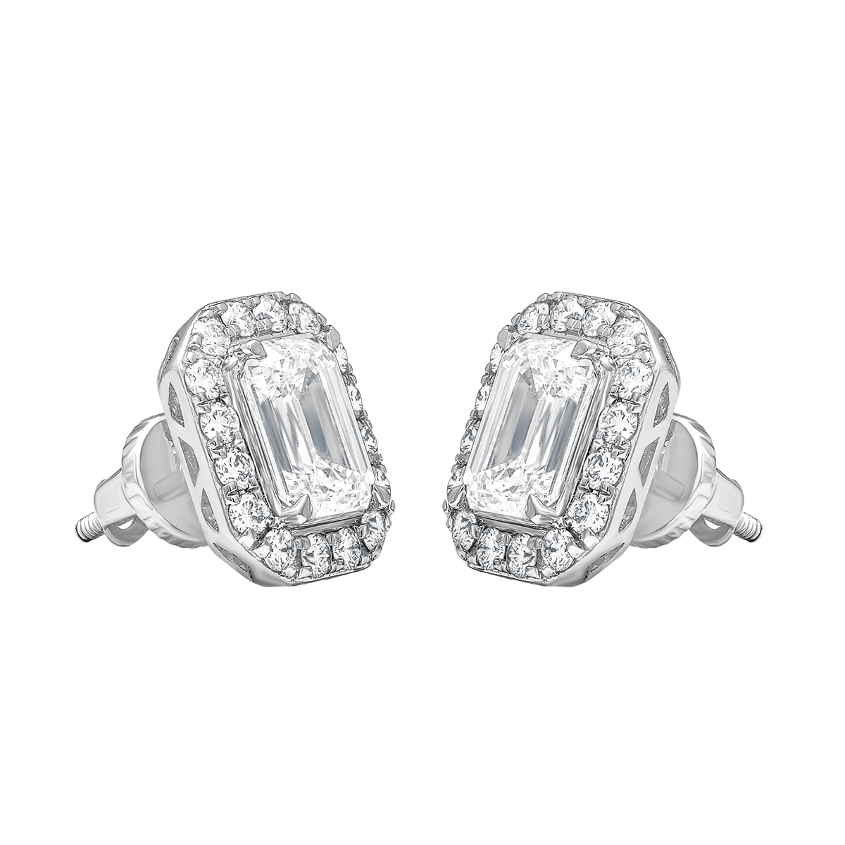 Aukera - Radiant Emerald Halo Earrings