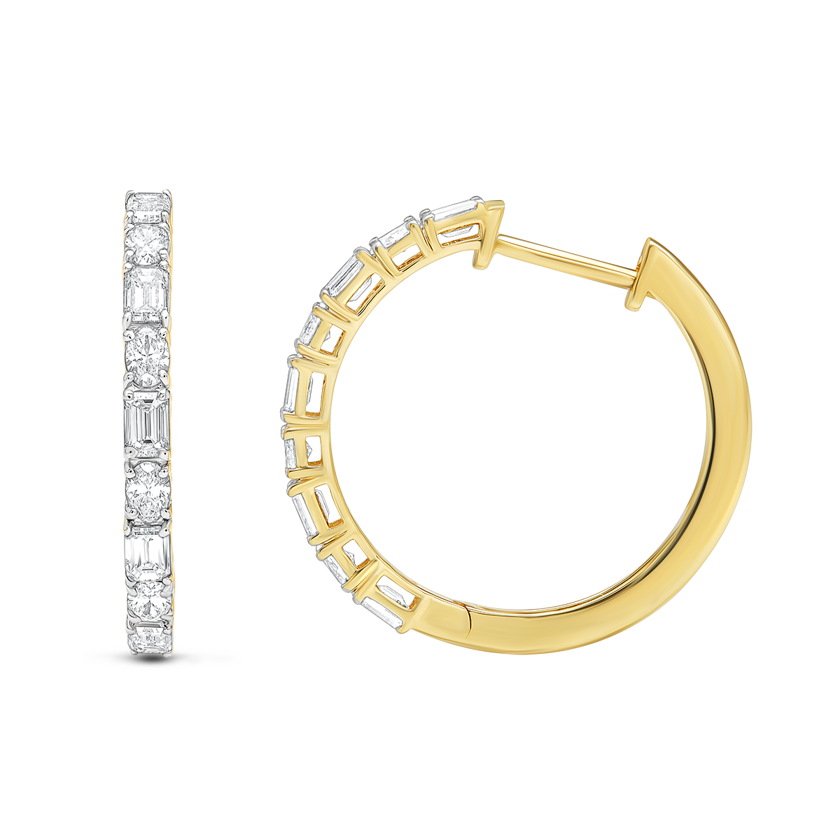 Aukera - Half Eternity Hoop Earrings