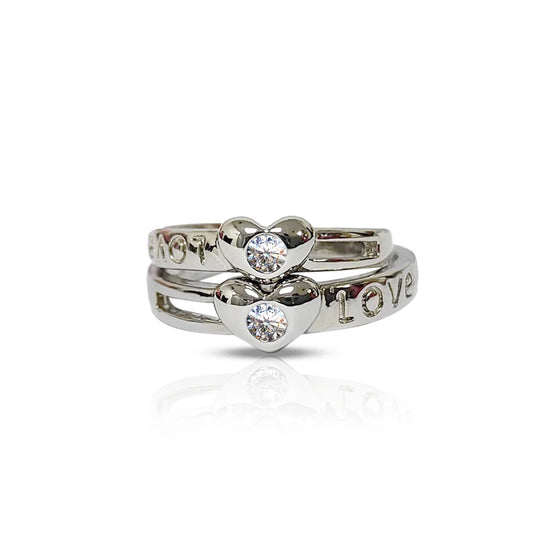 Eternal Love Heart Couple Ring Set